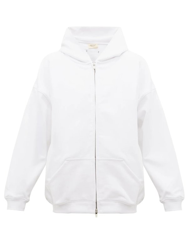 Zipped cotton-jersey hooded sweatshirt 