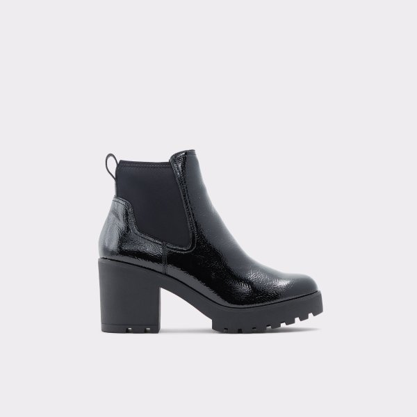 Olenka Black Synthetic Patent Women's Ankle Boots & Booties | ALDO US