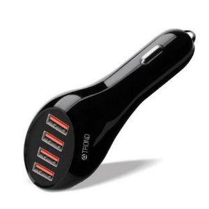 TROND 10A (50W) 4-Port Black USB Car Charger with Smart Charging Technology (CG4E)