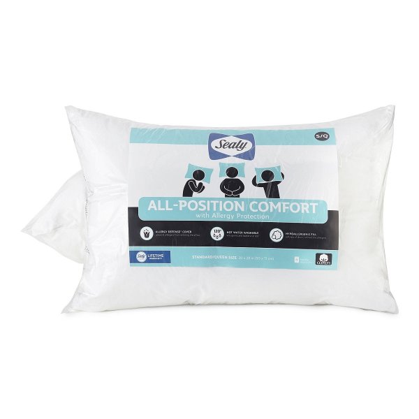 All Position Allergy Protection Allergen Barrier Medium Density Pillow 2-Pack