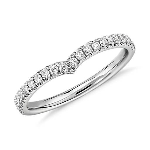 Classic V-Curved Diamond Ring in Platinum (1/5 ct. tw.) | Blue Nile