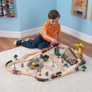 好价！KidKraft 儿童建筑主题火车轨道玩具套装 共61件套