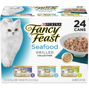 Fancy Feast Grilled Seafood Feast Variety Pack Canned Cat Food, 3-oz, case of 24