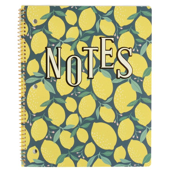 Lemon College Ruled 1 Subject Notebook, 10.5" x 8.5", 80 Sheets, Yellow