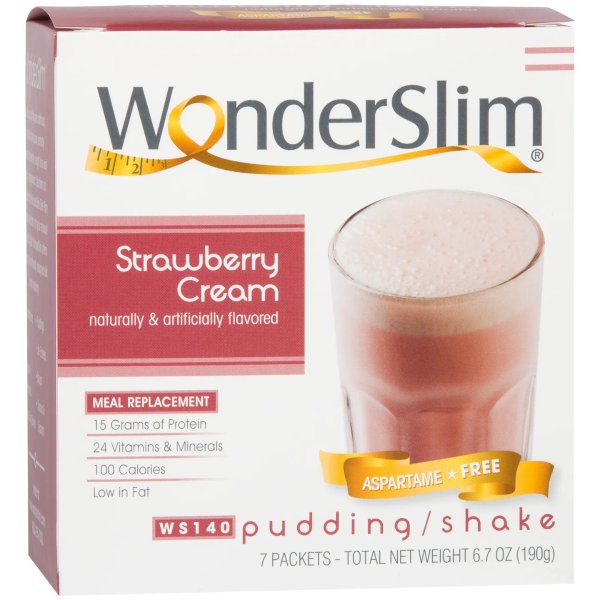 Aspartame Free Meal Replacement Protein Shake & Pudding, Strawberry Cream (7ct)