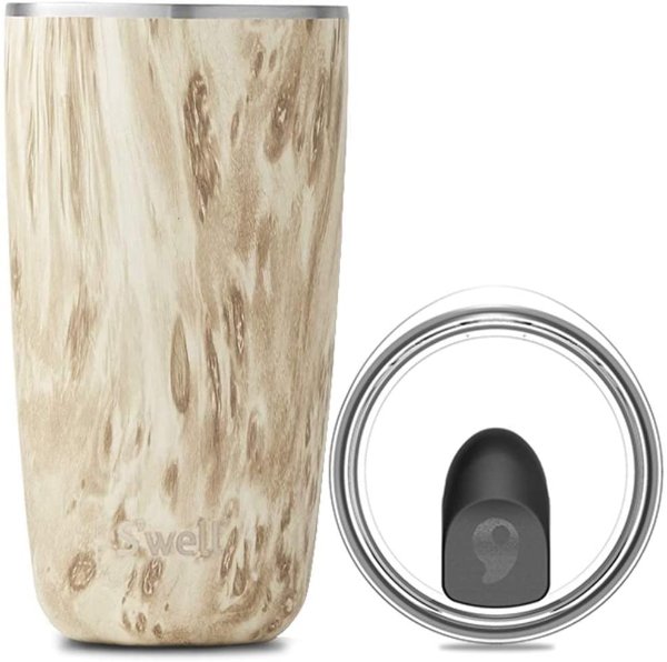 Stainless Steel Tumbler with Clear Slide-Open Lid - 18 Fl Oz