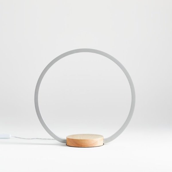 Wood and Metal LED Hoop Light + Reviews | Crate and Barrel