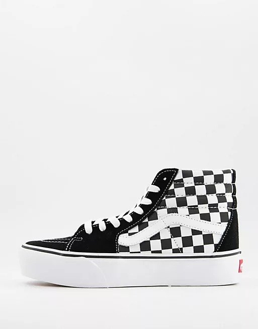 SK8-Hi Platform 2.0 checkerboard sneakers in black
