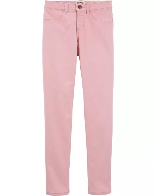 Pink Twill Jeggings