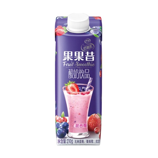 YILI Fruit Smoothie Yogurt Mixed Raspberries Flavor 210g