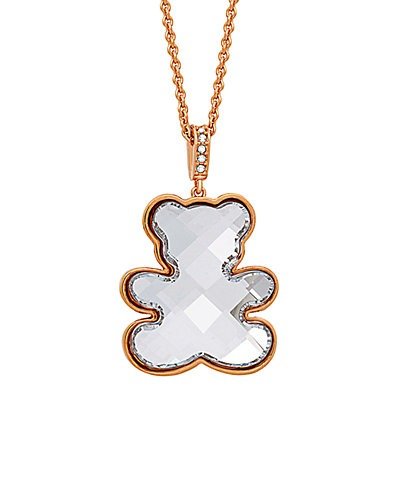 Crystal Teddy 18K Rose Gold Plated Pendant Necklace