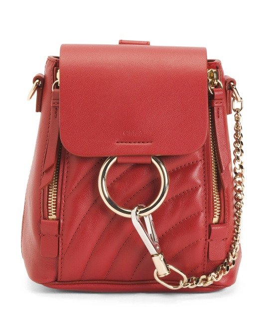 Made In Italy Faye Quilted Mini Leather Backpack