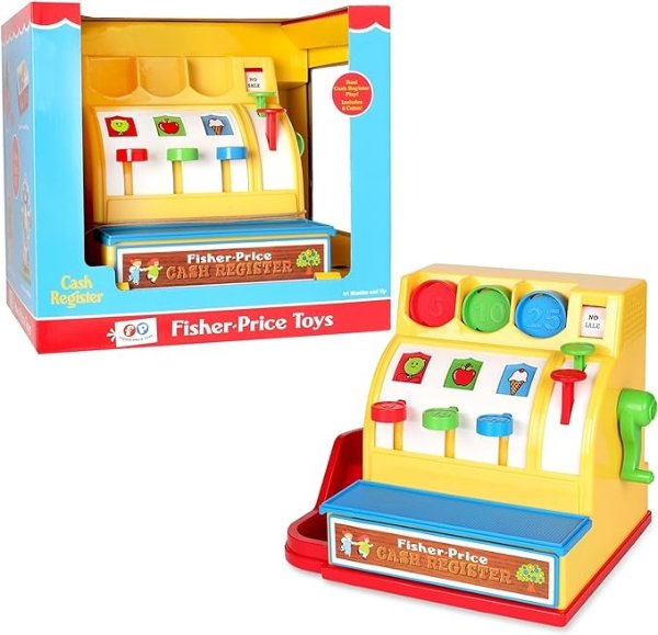 Fisher-Price Classics - Retro Cash Register - Great Pre-School Gift for Girls and Boys, Kids and Toddlers, birthday gift, Christmas, holiday, Ages 2+