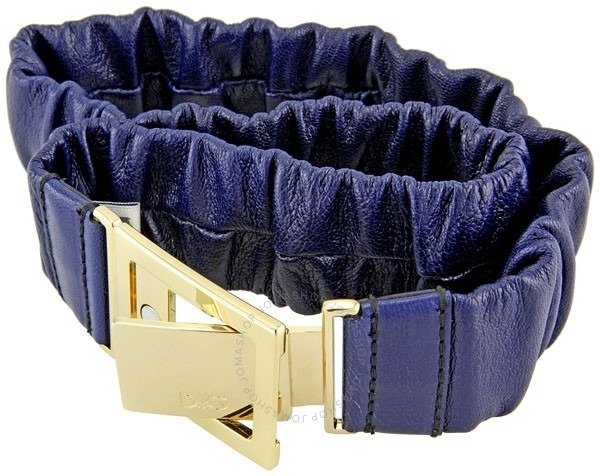 Navy Blue Leather Belt DC1133, Brand Size 25