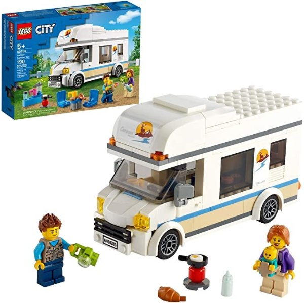 City Holiday Camper Van 60283 Building Kit; Cool Vacation Toy for Kids, New 2021 (190 Pieces)