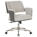 Realspace Modern Comfort Picali Boucl FabricVegan Leather Low Back Task Chair White StoneGrayBrushed Nickel BIFMA Compliant - Office Depot