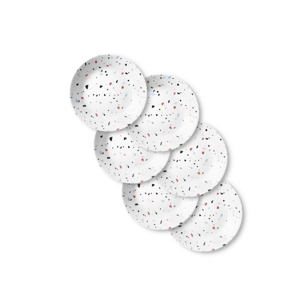 Terrazzo Rosa 6.75” Appetizer Plates, 6-pack