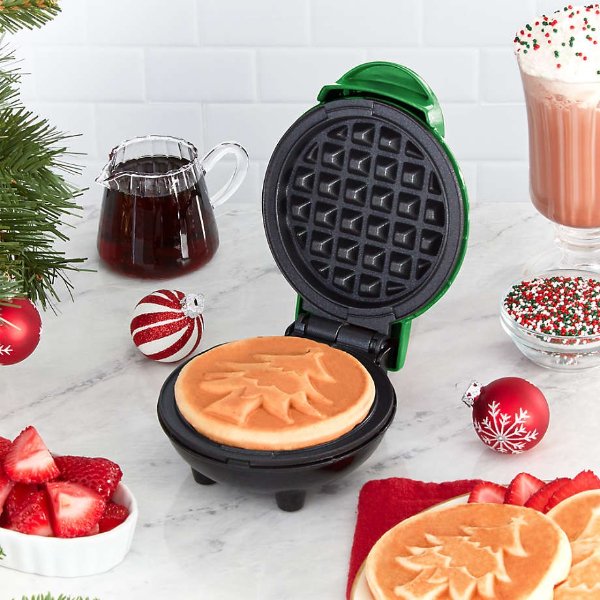 DASH Mini Waffle Maker Gift Set with Measuring Spoons & 80 Recipes