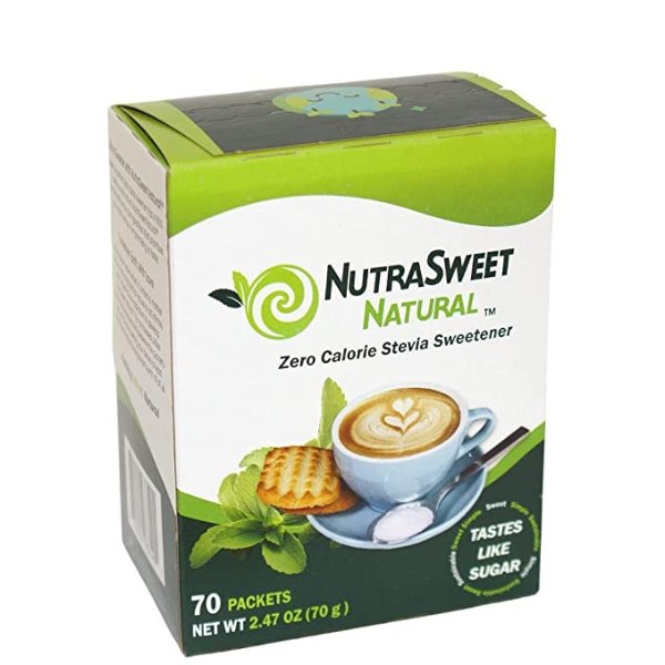 NutraSweet Natural Zero Calorie Stevia Sweetener 70 count packets
