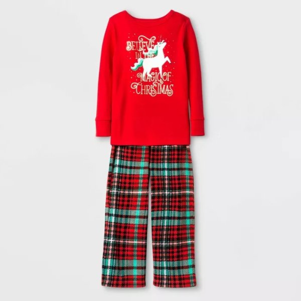 Toddler Girls' Unicorn Pajama Set - Cat & Jack™ Red