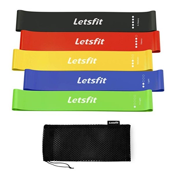 Resistance Loop Bands, Resistance Exercise Bands for Home Fitness, Crossfit, Stretching, Strength Training, Physical Therapy, Natural Latex Workout Bands, Pilates Flexbands, 12" x 2"