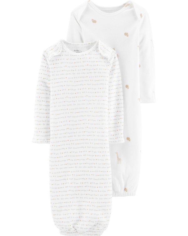 2-Pack Certified Organic Sleeper Gowns