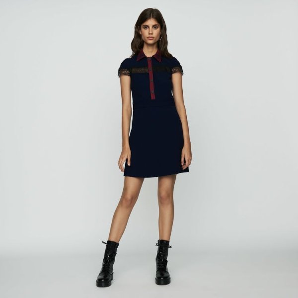 RILOID Shirt dress in crepe and lace