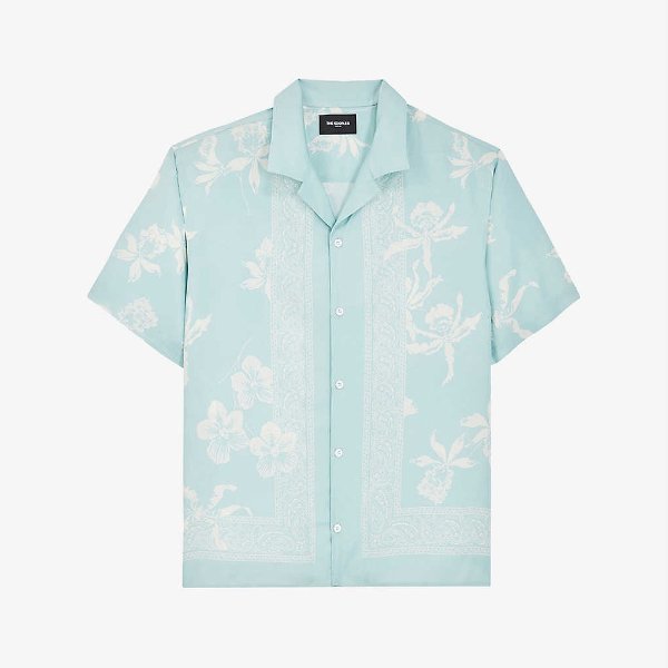 Floral and paisley-print woven shirt