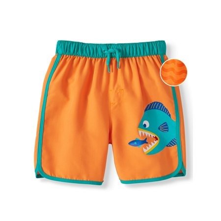 Pattern-Changing Swim Trunks - Print Appears When Wet (Toddler Boys)