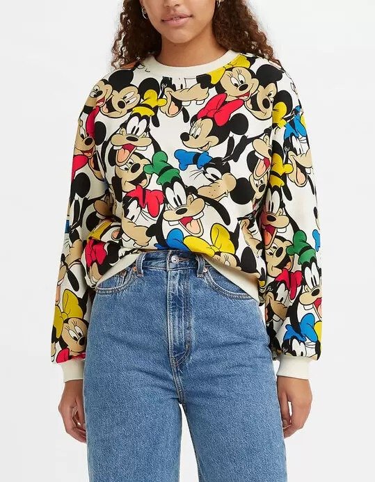 x Disney Mickey & Friends Womens Crew Sweatshirt