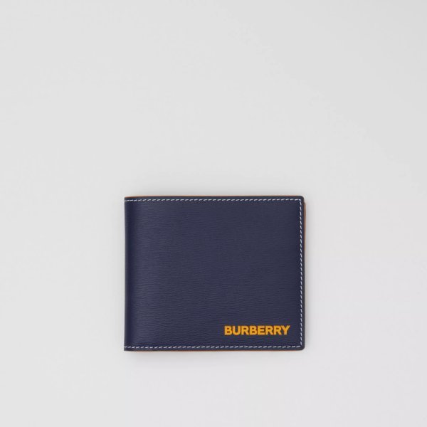 Topstitched Grainy Leather International Bifold Wallet