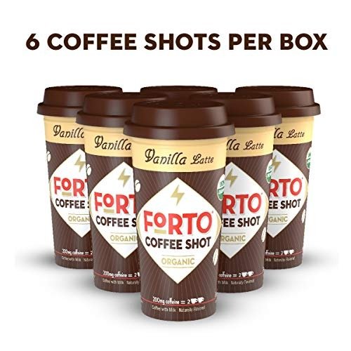Coffee Shots - 200mg Caffeine, Vanilla Latte, High Caffeine Cold Brew Coffee, Bottled Fast Coffee Energy Boost, 6 Pack