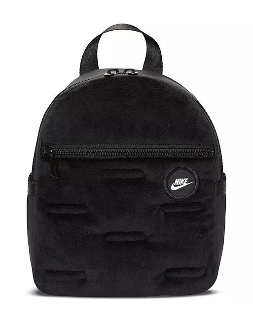 Sportswear Futura 365 velour mini rucksack in black