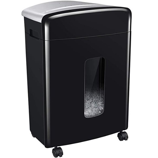 Bonsaii 16-Sheet Micro-Cut Paper/CD/Credit Card Shredder, 20 Minutes Running Time, 60 dB Low Operation Noise, 6.6 Gallons Basket and 4 Casters (C222-B)