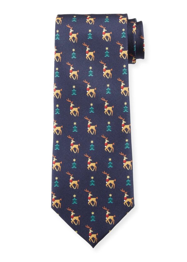 Men's Silk Reindeer Tie