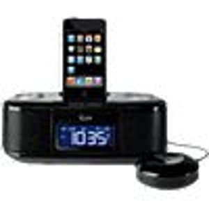 iLuv dual alarm clock with iPod or iPhone dock and bed shaker IMM153 (Black)