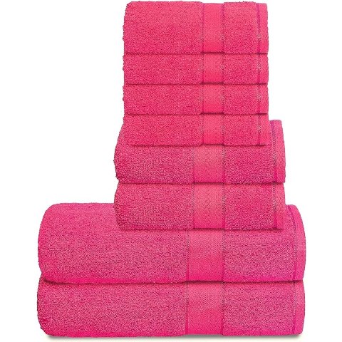 优质毛巾8件套 粉色