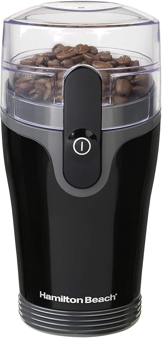 汉密尔顿海滩Fresh Grind 4.5盎司电动磨豆机，用于咖啡豆，香料等，不锈钢刀片，黑色
