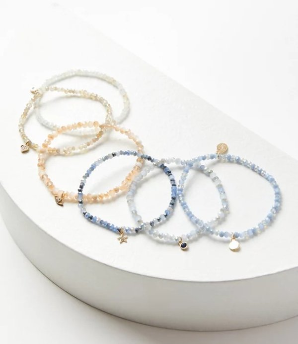 Spring Stone Rondelle Stretch Bracelet Set | LOFT