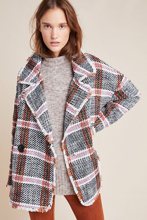 Carrie Double-Breasted Tweed Coat