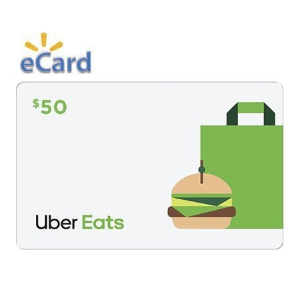 Uber Eats 电子礼卡促销，$25, $50, $100三种面值可选