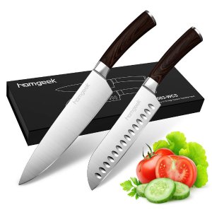 Homgeek 2-Piece Kitchen Knife,8" Chef Knife & 7" Santoku Knife