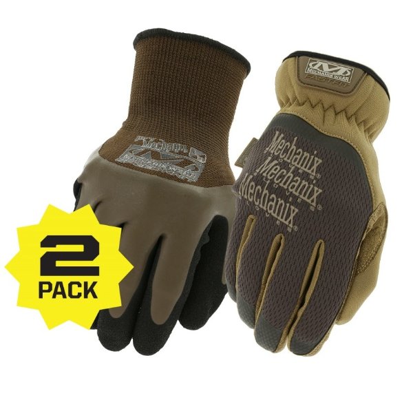 2 Pack: Brown FastFit® and SpeedKnit™ - Size Large | Mechanix US