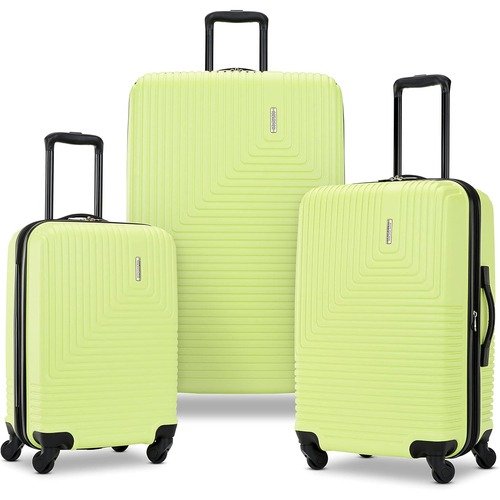 Groove Expandable Spinner Suitcase Set 20", 24", 28" - Celery Green