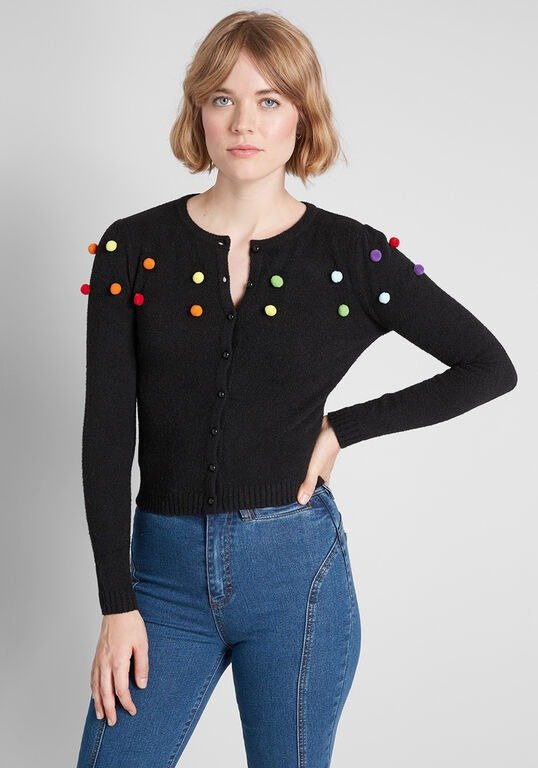 ModCloth x Collectif You're the Pom Cardigan