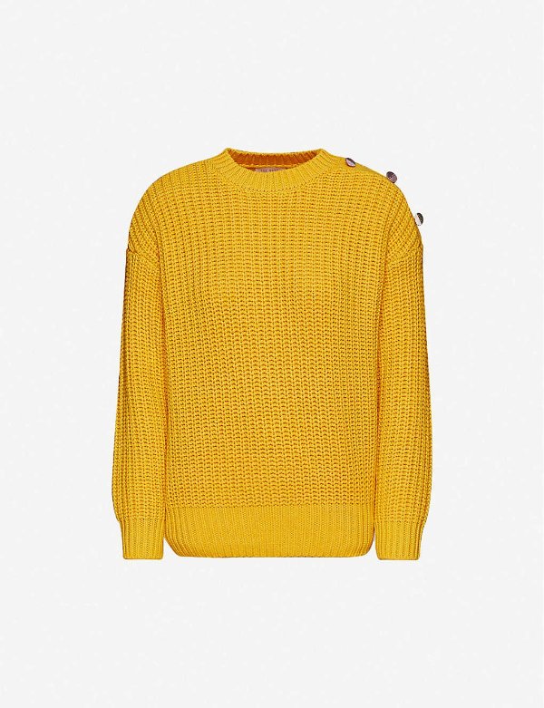 Whtnee cotton-blend knitted jumper