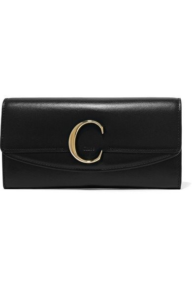 C leather continental wallet