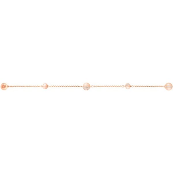 Remix Collection Round Shape, White, Rose gold plating by