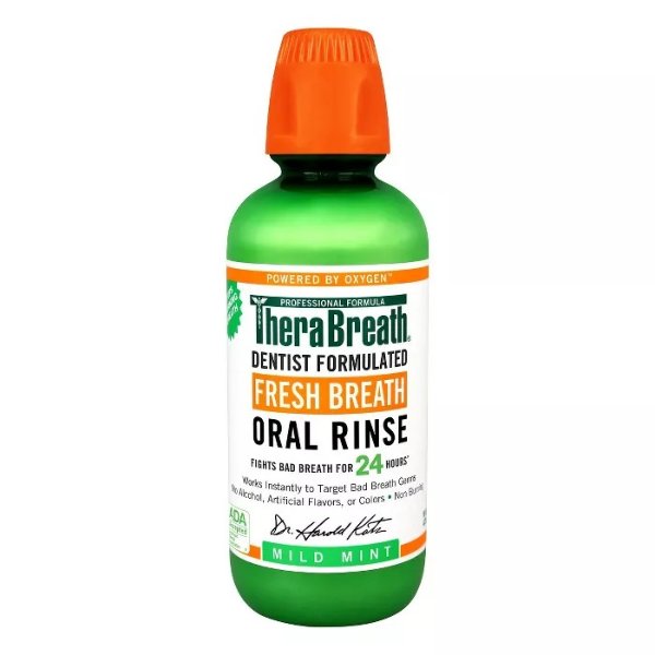 TheraBreath Fresh Breath Oral Rinse Mild Mint - 16 fl oz