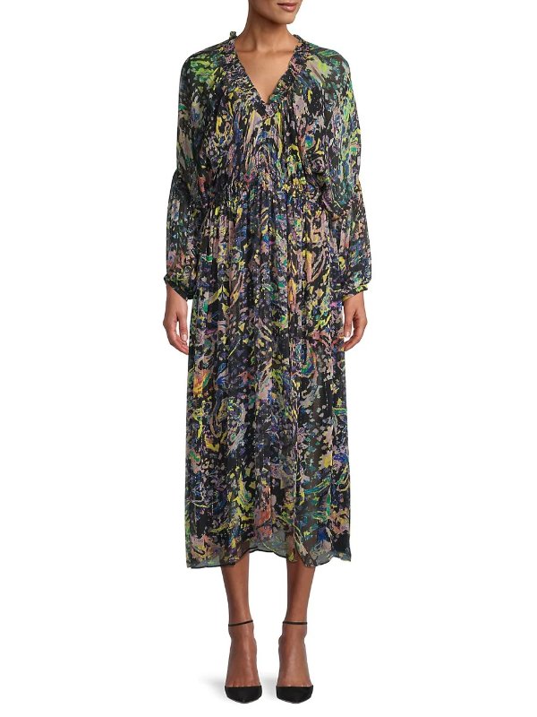 Abstract-Print Maxi Dress